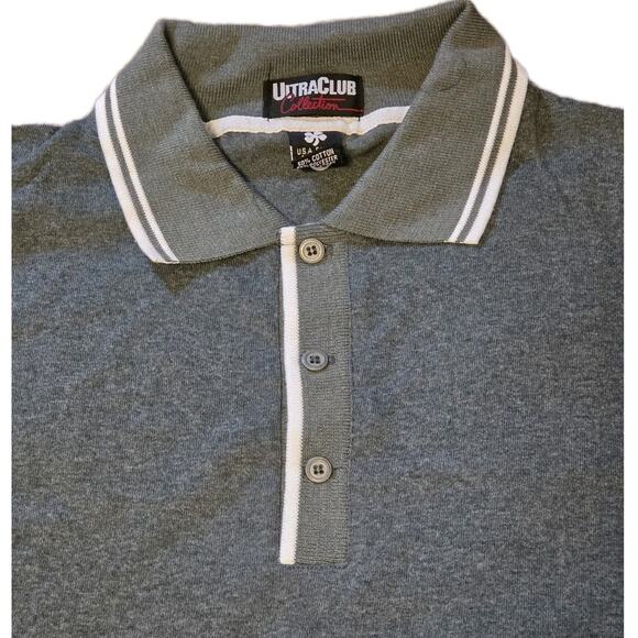 Mens XXL Cotton Blend Heathered Polo Lot Light Dark Gray Ultra Club Collection - Picture 8 of 11